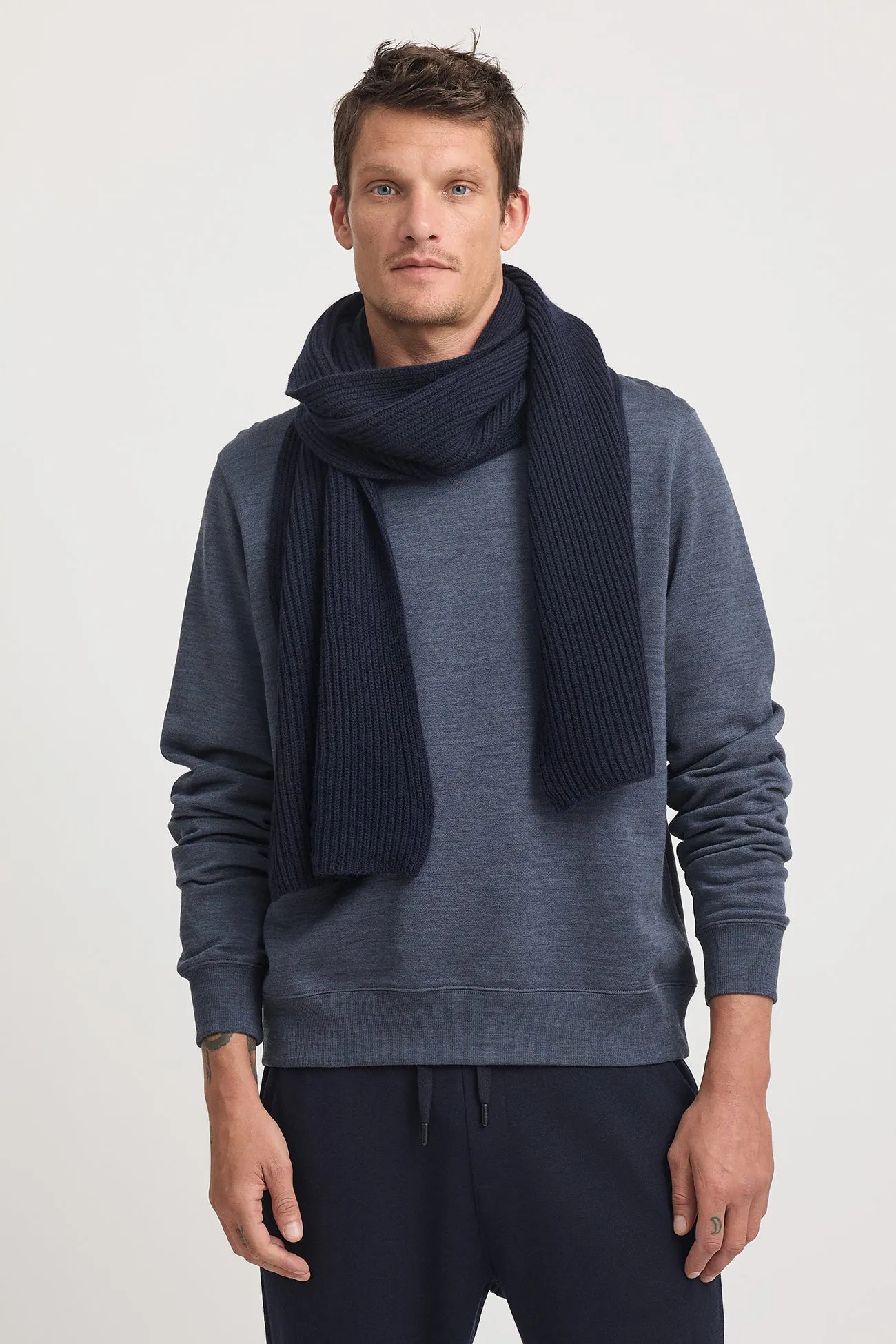Rib Knit Scarf | French Navy