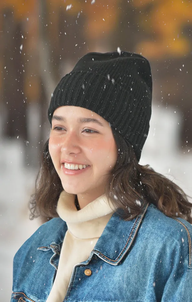 RIBBED CUFF ACRYLIC BEANIE