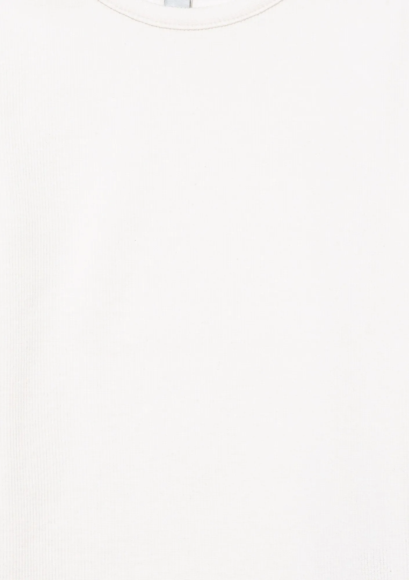 Ribbed Ecru Basic T-Shirt