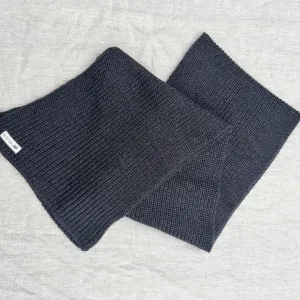 Ribbed Merino Chunky Scarf / Charcoal