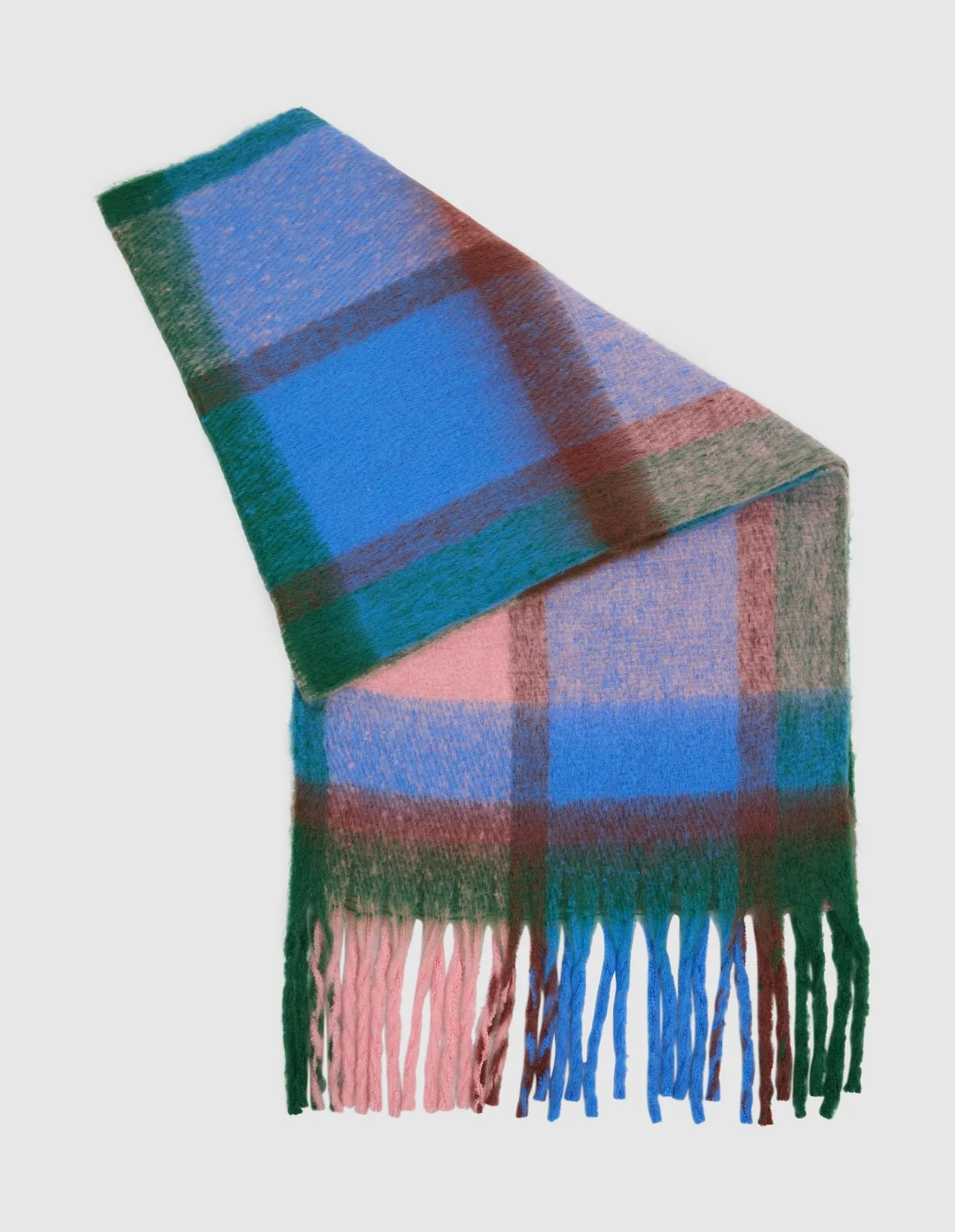 Ribbon Scarf - Pink/Blue/Green Check