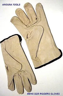 RIGGERS GLOVES MENS SIZE-SOFT DURABLE LEATHER- BRAND NEW.