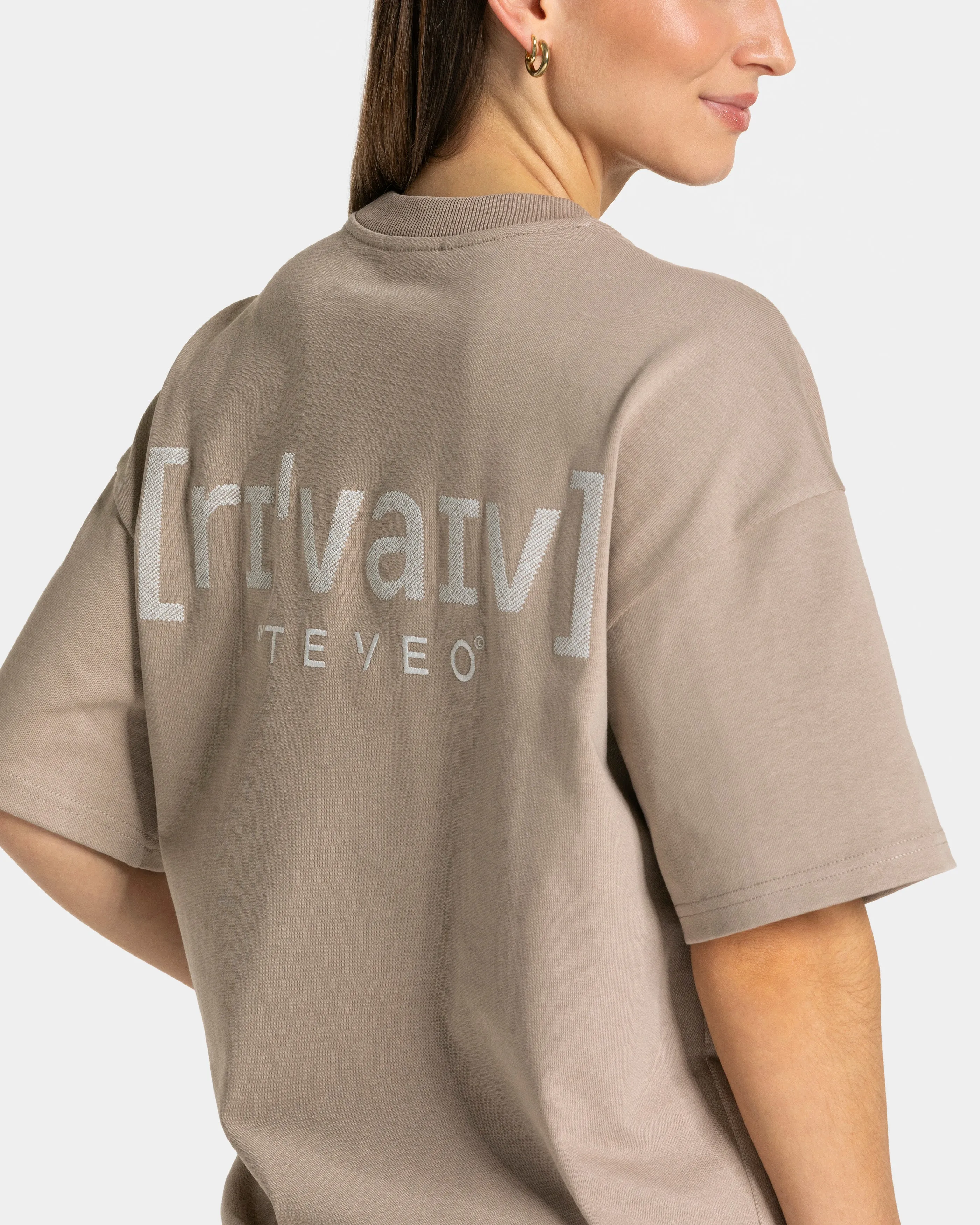 RI’VAIV Oversized T-Shirt Women "Taupe"