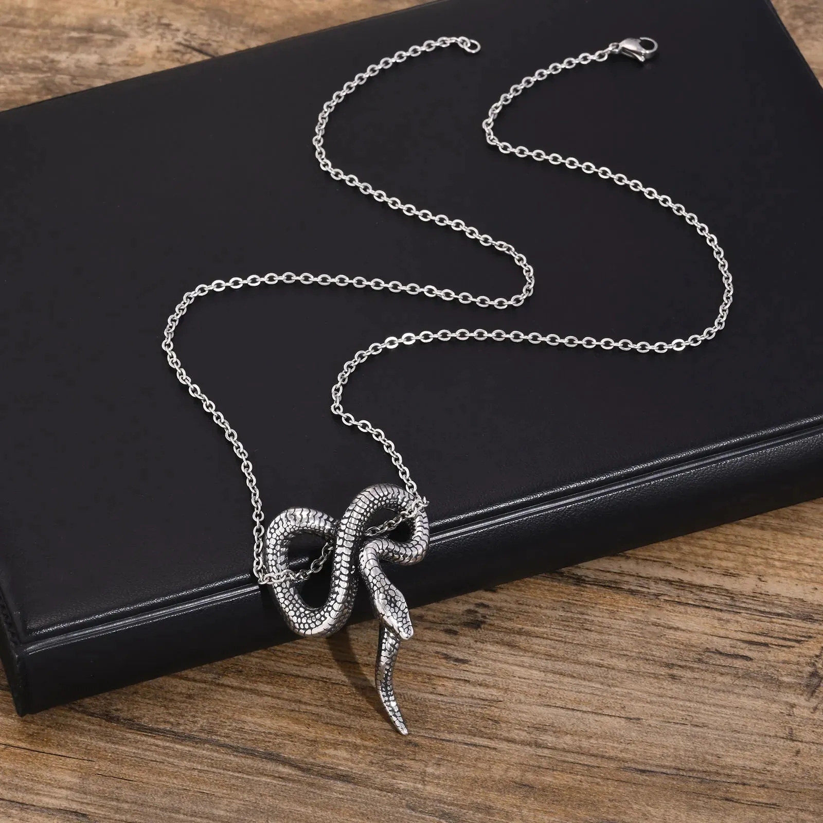Rock Punk Snake Necklaces for Men