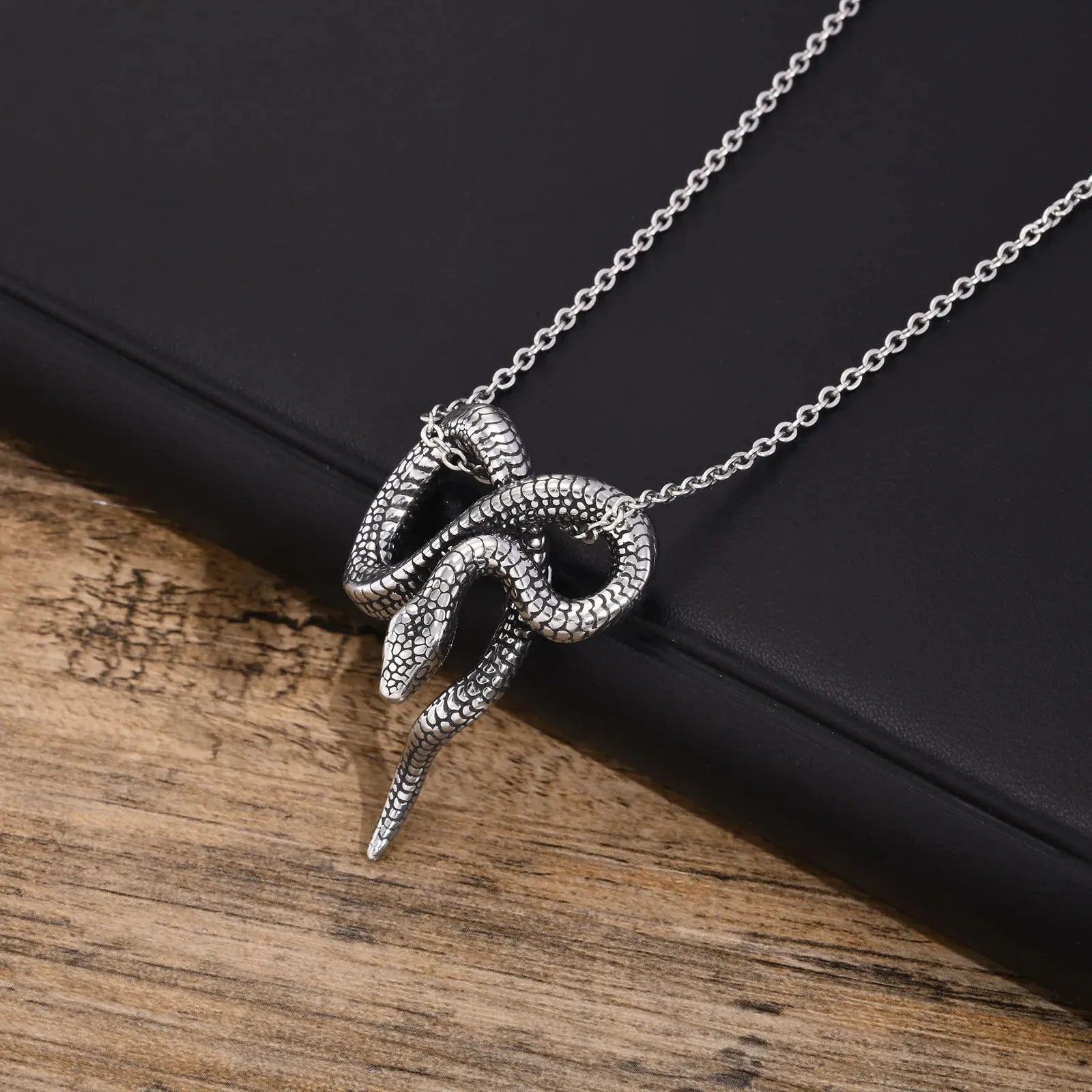 Rock Punk Snake Necklaces for Men