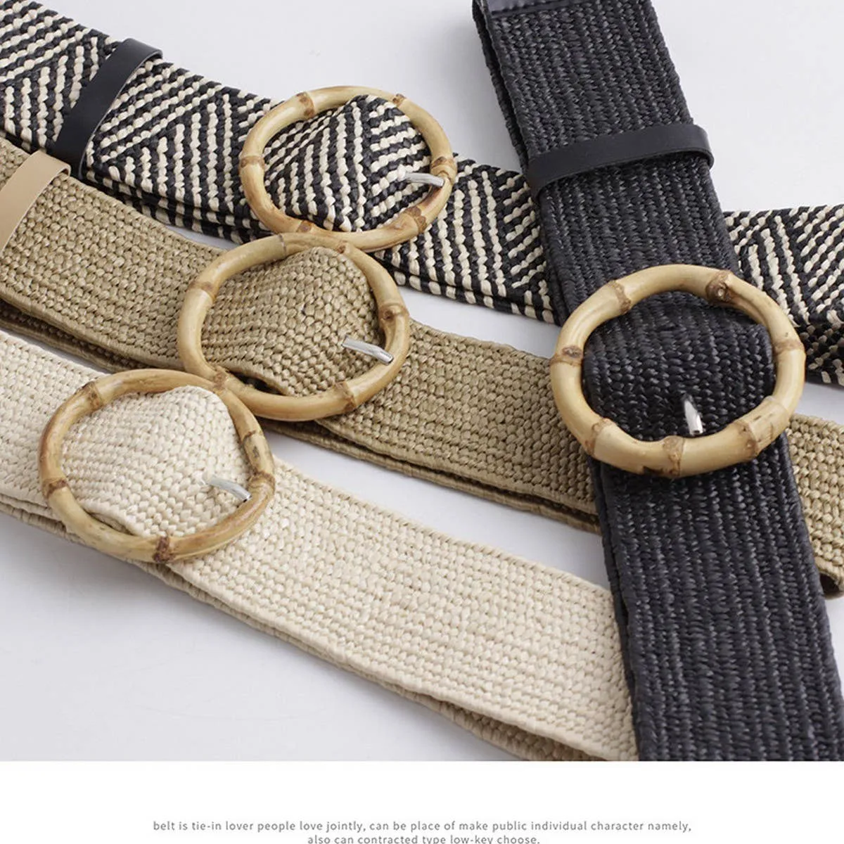 Round Buckle Stretch Belt