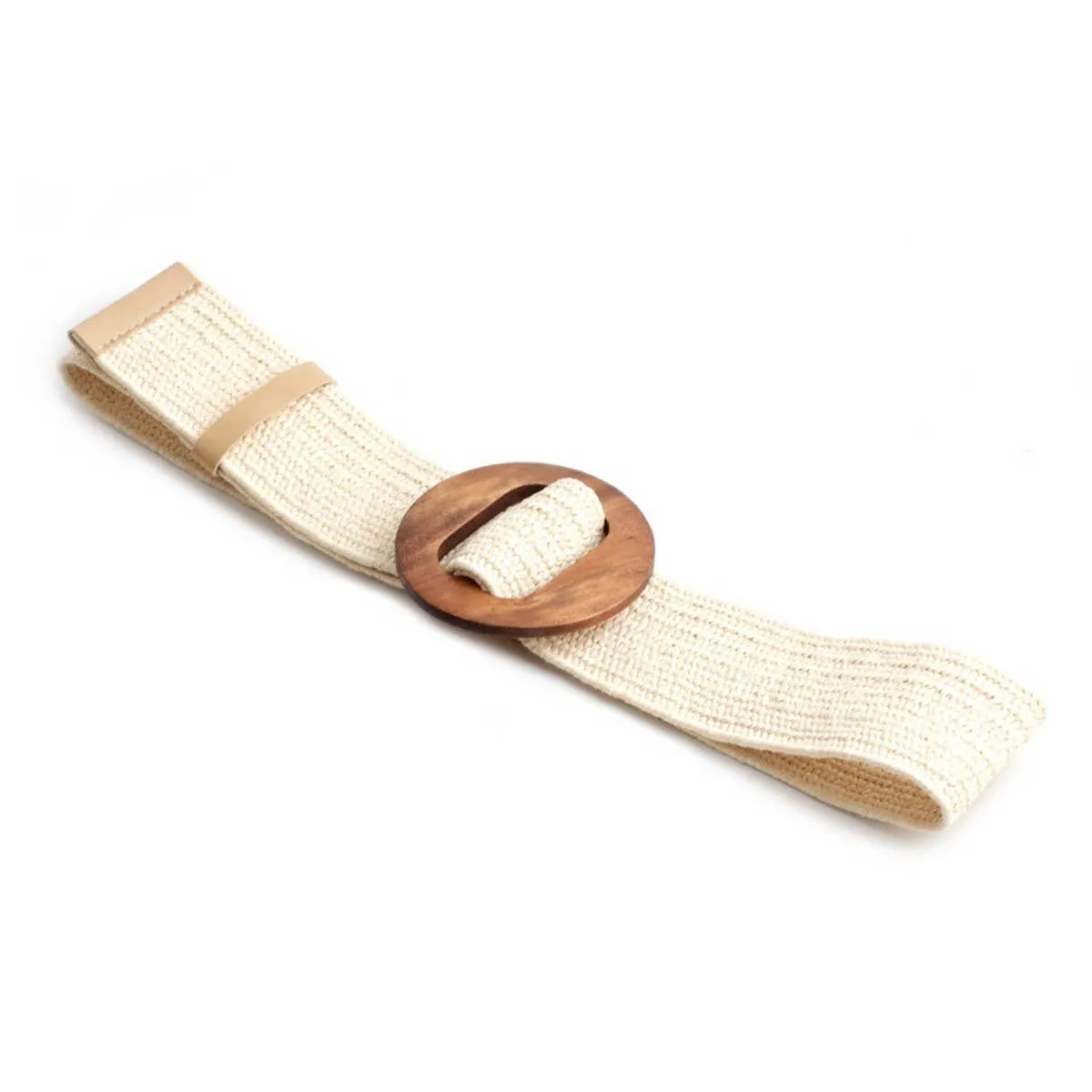 Round Buckle Stretch Belt