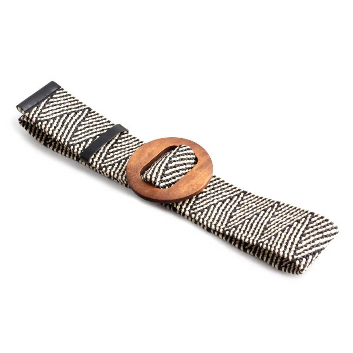 Round Buckle Stretch Belt