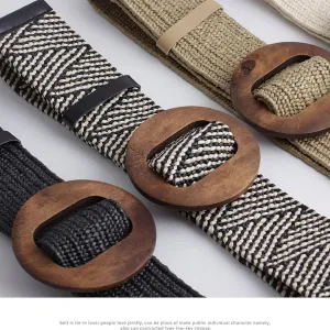Round Buckle Stretch Belt