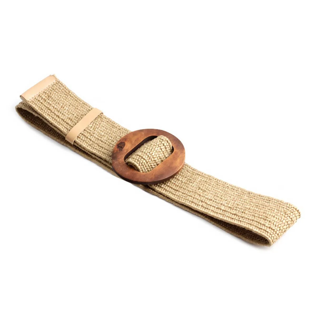 Round Buckle Stretch Belt