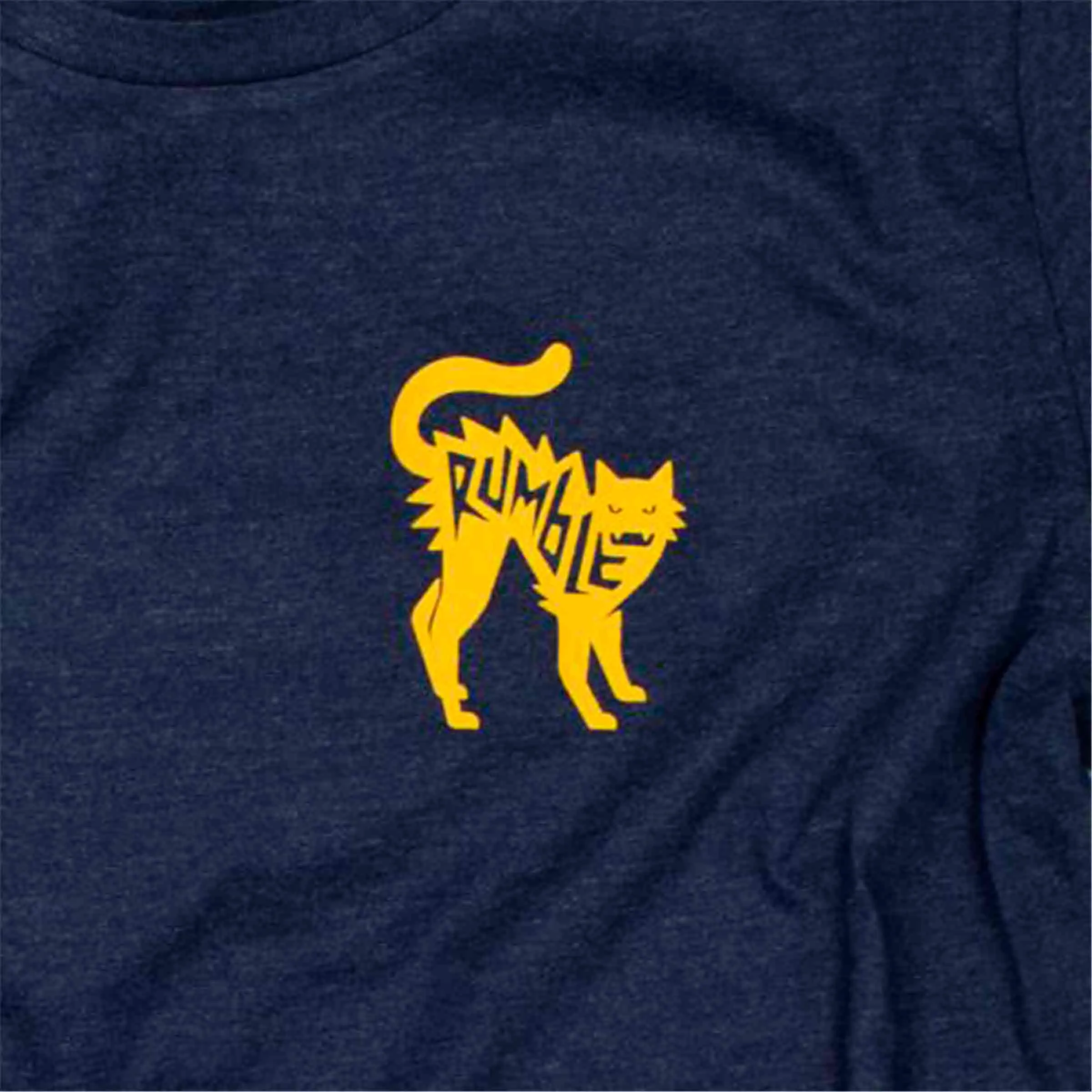Rumble Navy Heather Yellow Cat Tee