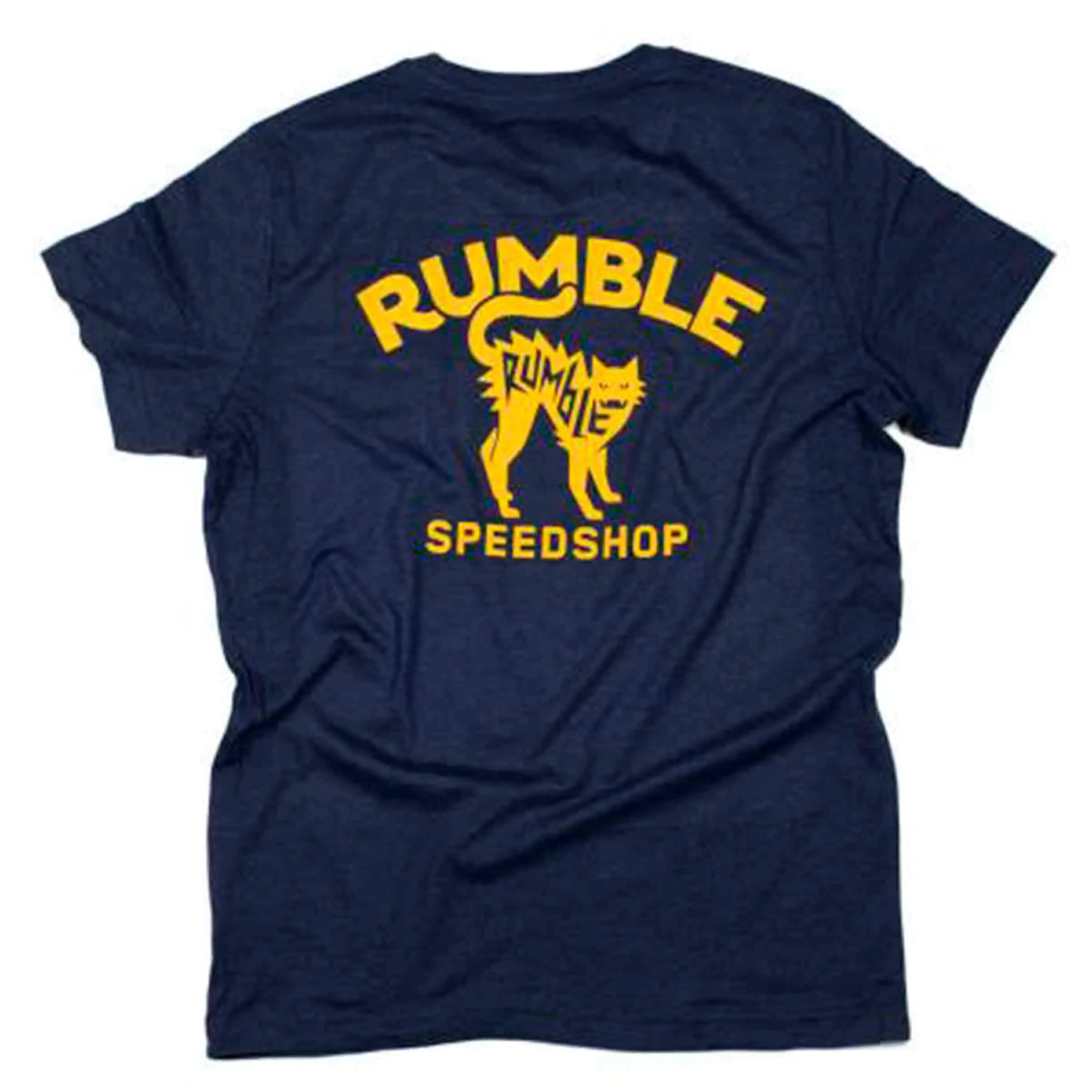 Rumble Navy Heather Yellow Cat Tee
