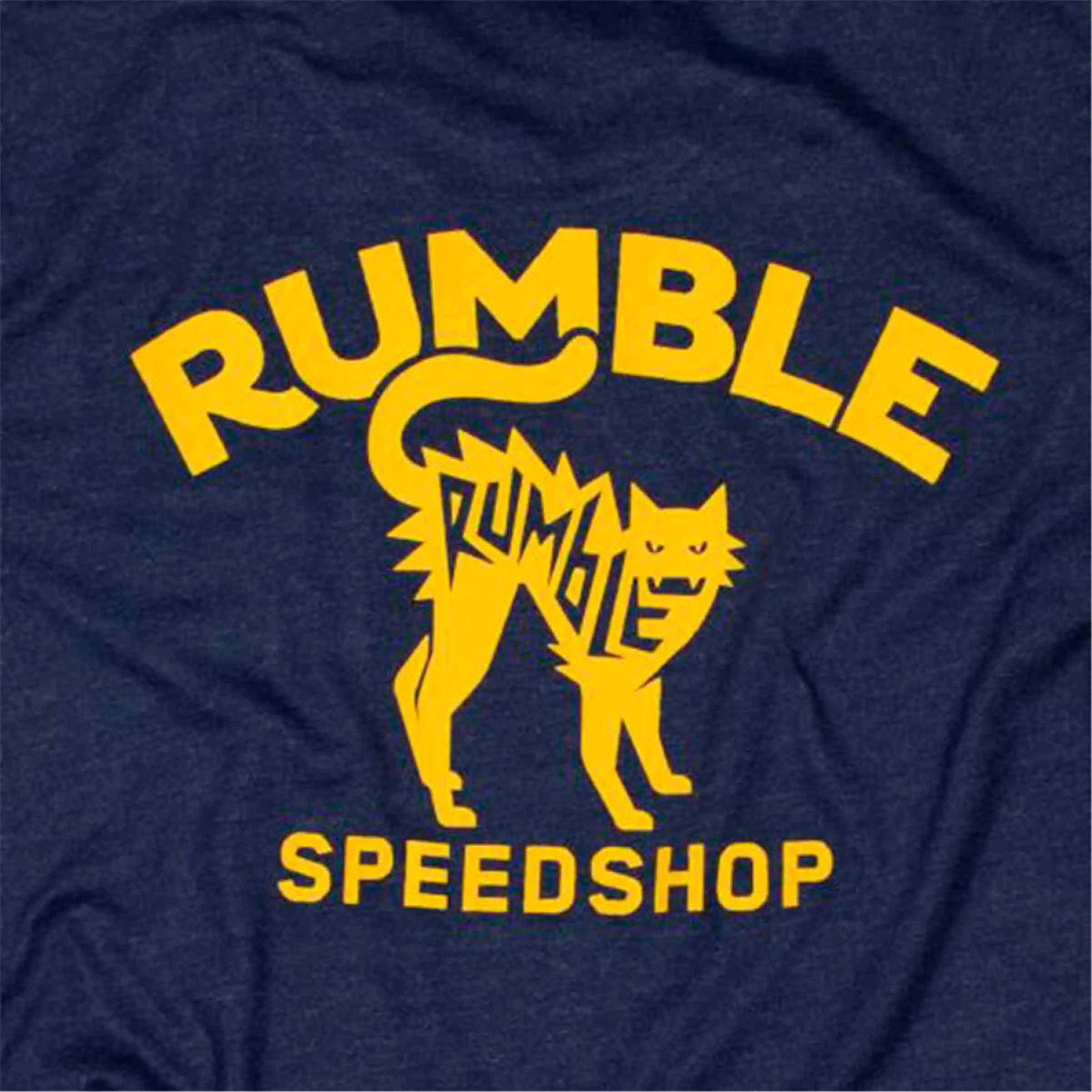 Rumble Navy Heather Yellow Cat Tee
