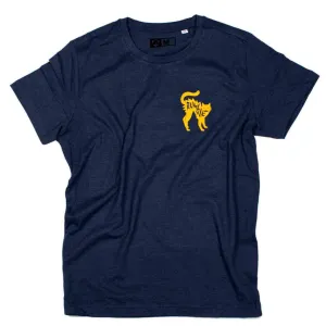 Rumble Navy Heather Yellow Cat Tee