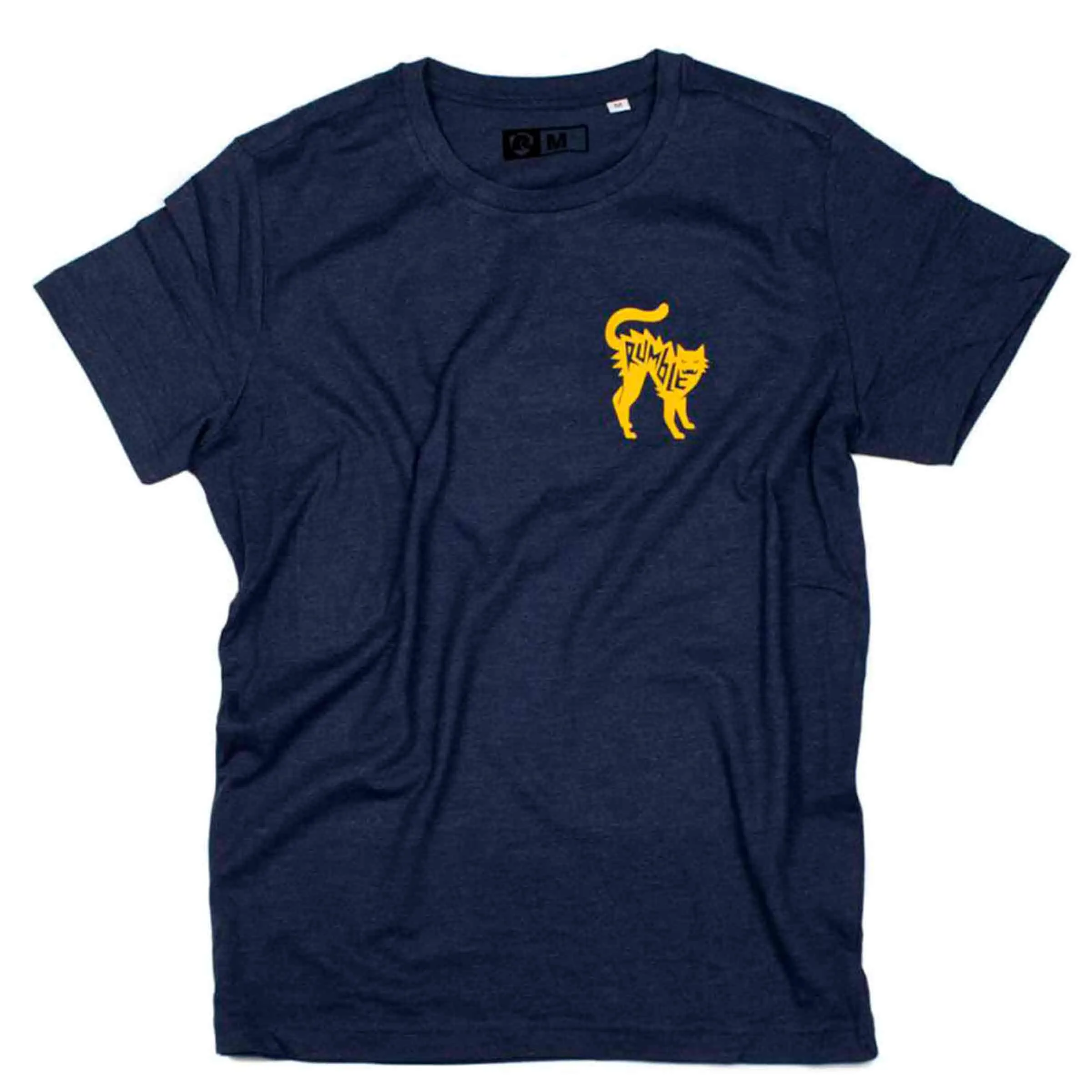 Rumble Navy Heather Yellow Cat Tee