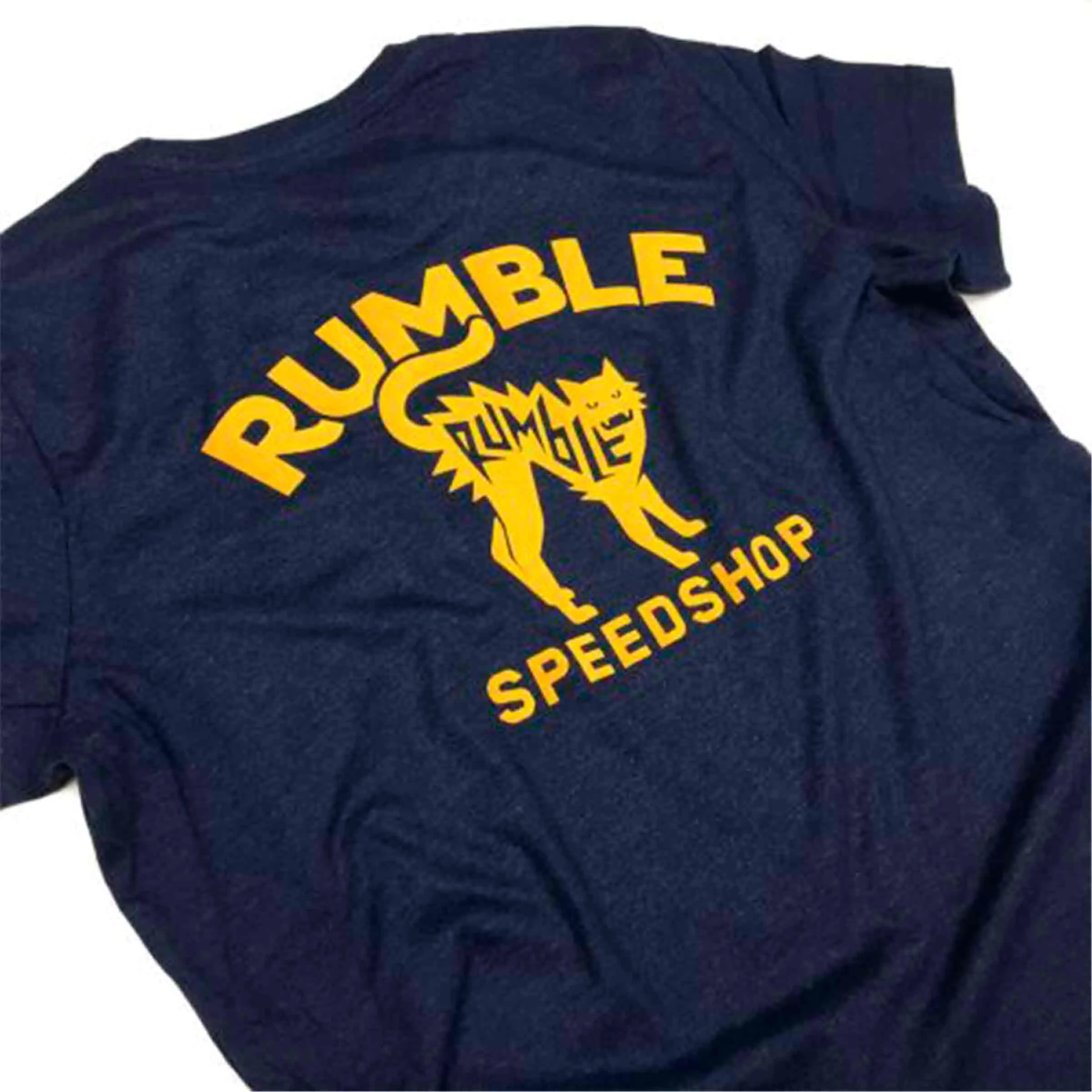 Rumble Navy Heather Yellow Cat Tee