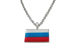 Russia Flag Pendant Necklace