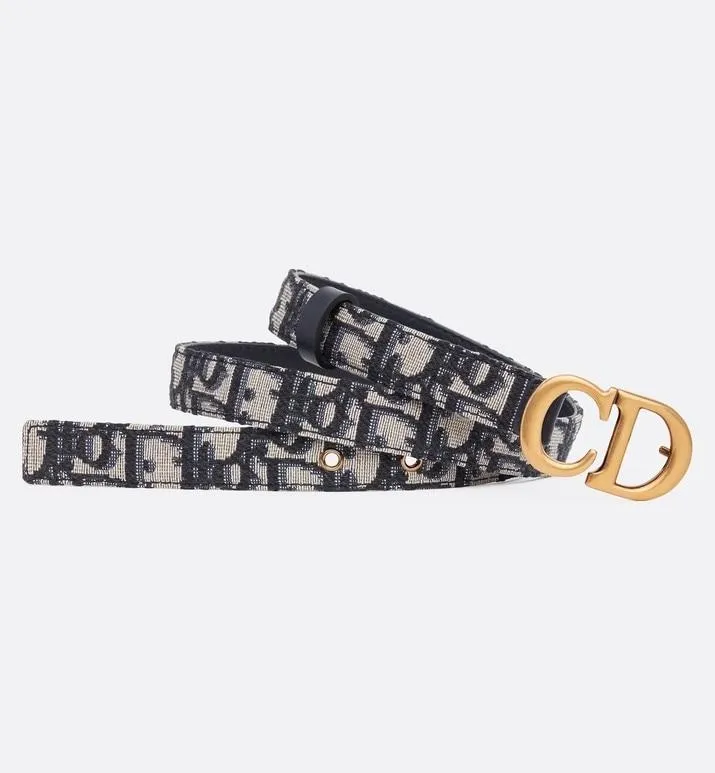Saddle Belt • Blue Dior Oblique Jacquard, 20 MM