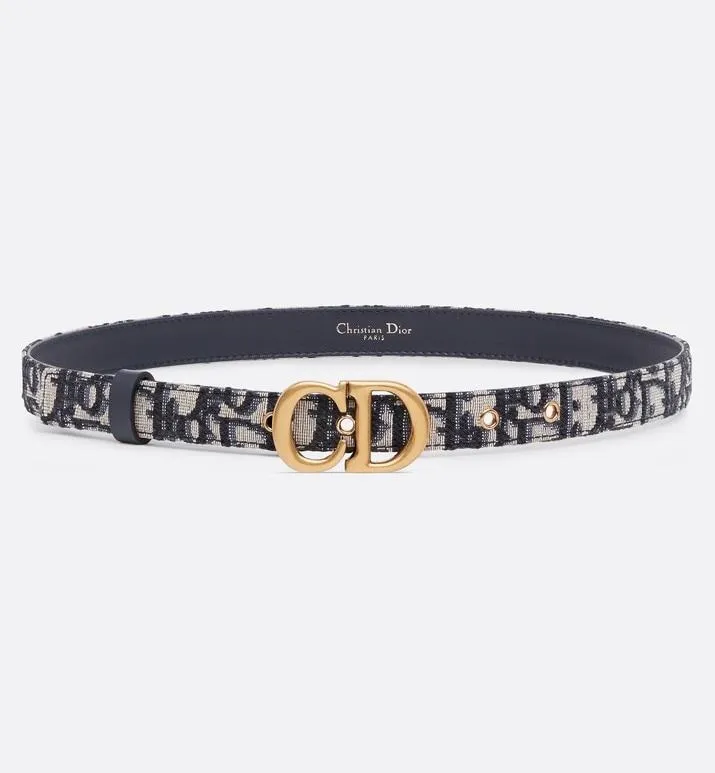 Saddle Belt • Blue Dior Oblique Jacquard, 20 MM