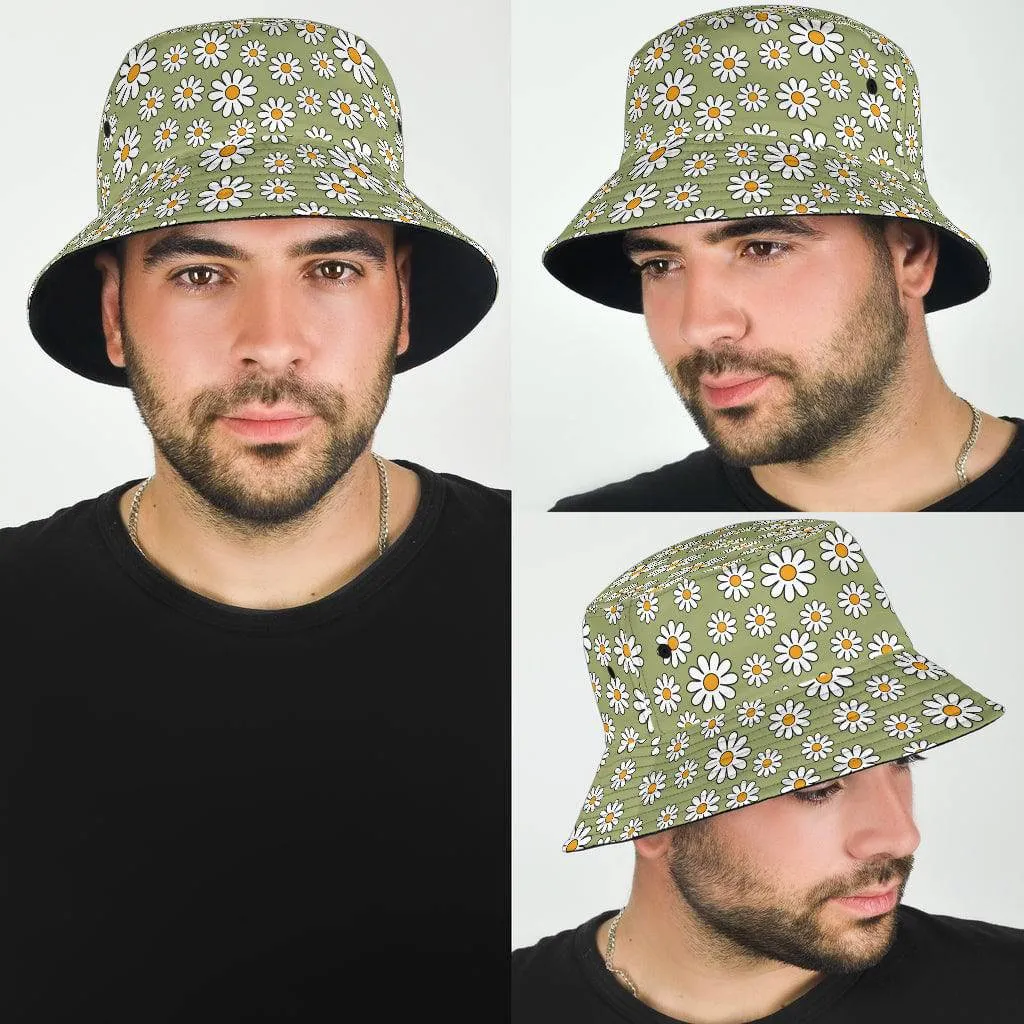 Sage Green Daisy Unisex Bucket Hat