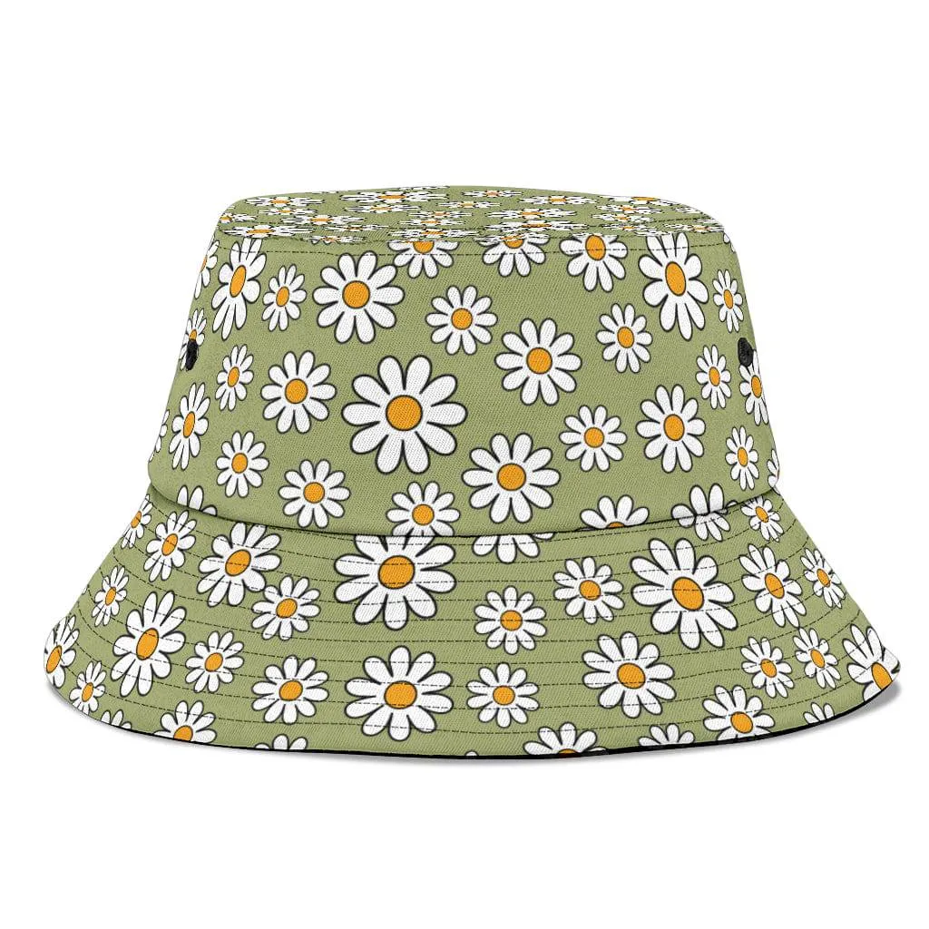 Sage Green Daisy Unisex Bucket Hat
