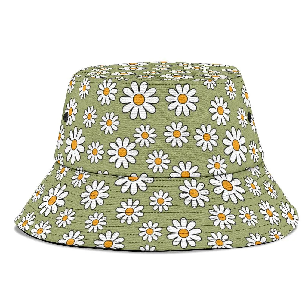 Sage Green Daisy Unisex Bucket Hat