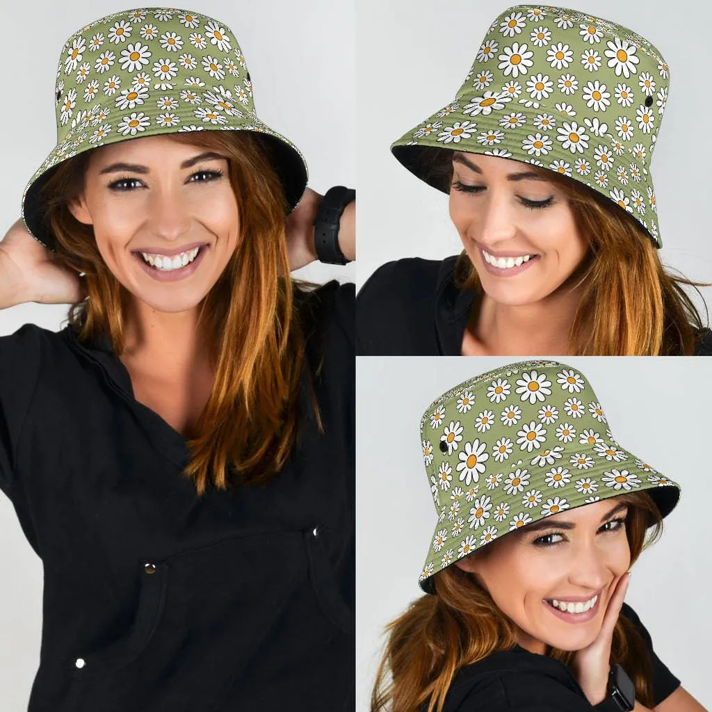 Sage Green Daisy Unisex Bucket Hat