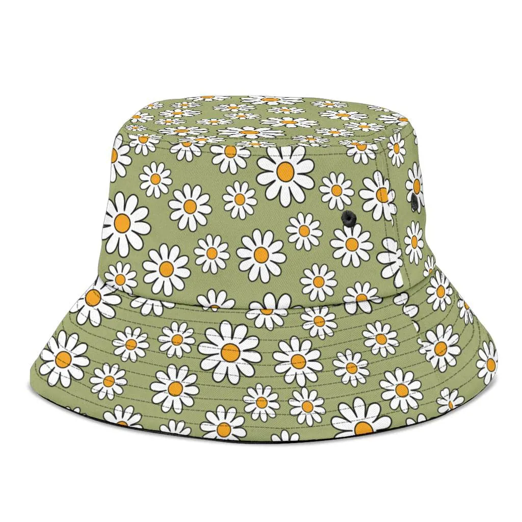 Sage Green Daisy Unisex Bucket Hat