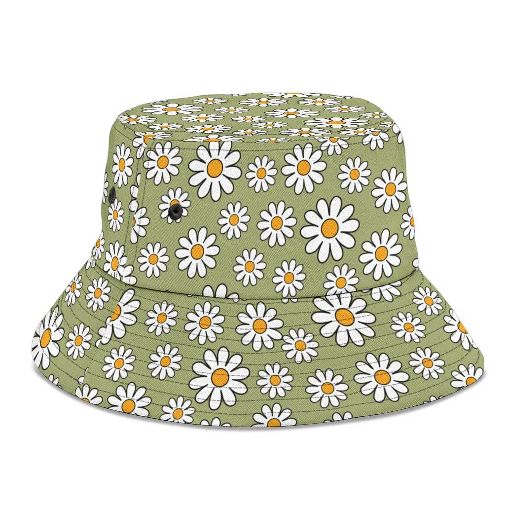 Sage Green Daisy Unisex Bucket Hat