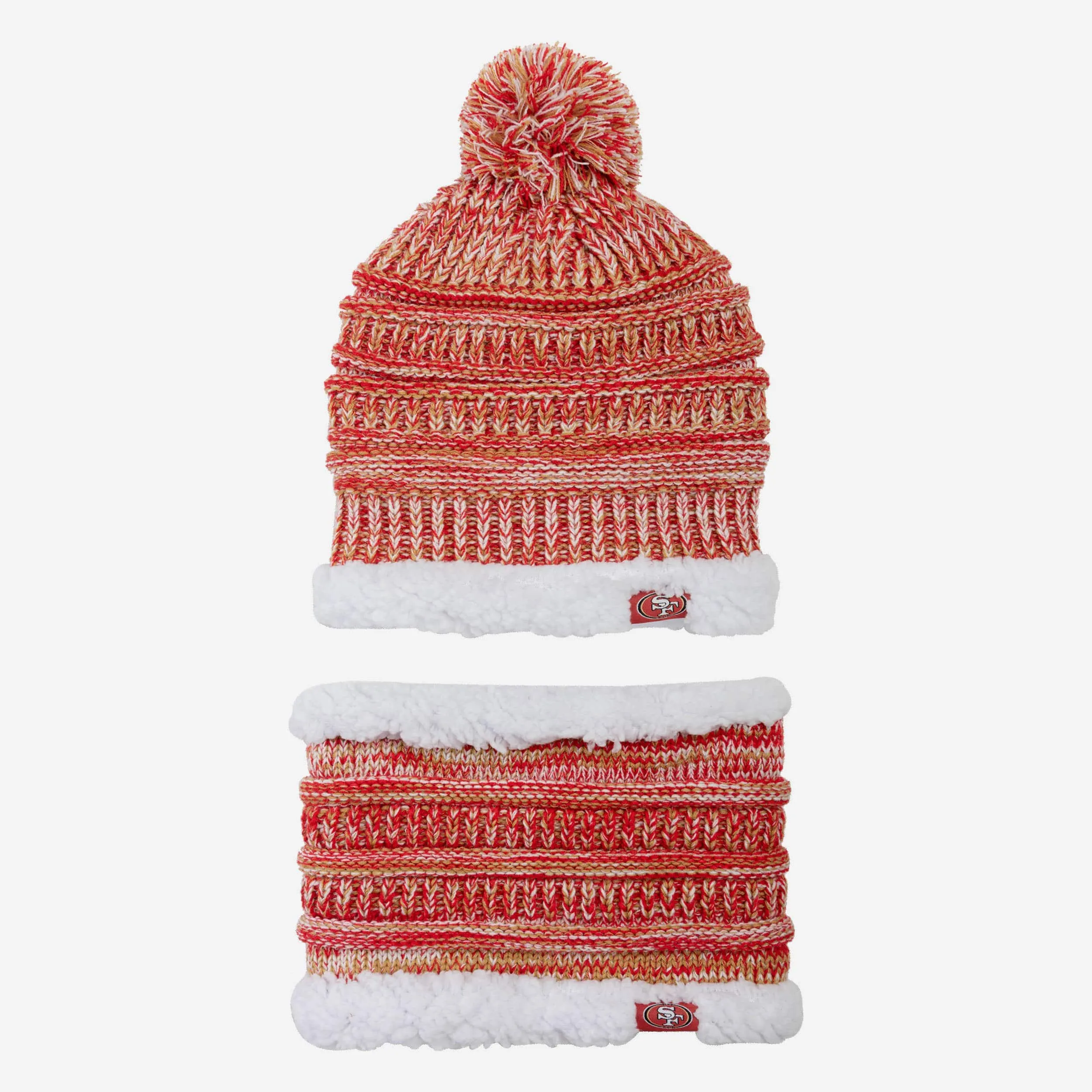 San Francisco 49ers Womens Color Wave Chunky Beanie & Gaiter Scarf Set