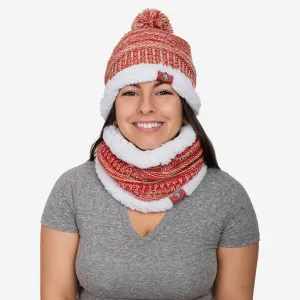 San Francisco 49ers Womens Color Wave Chunky Beanie & Gaiter Scarf Set