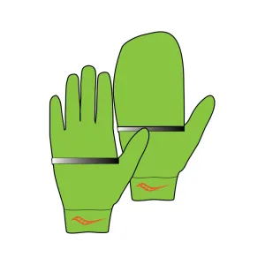 Saucony Fortify Vizi Convertible Gloves, Handschuhe, vizi slime, neon-gelbgrün