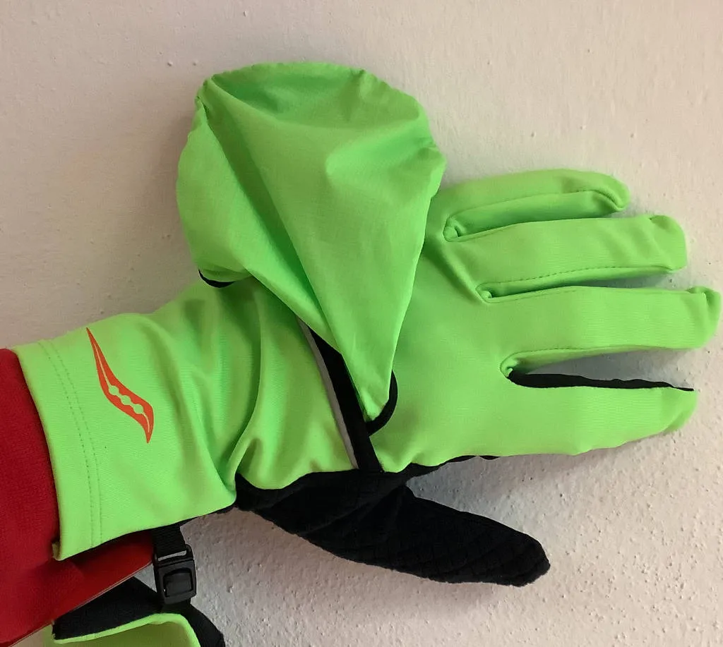 Saucony Fortify Vizi Convertible Gloves, Handschuhe, vizi slime, neon-gelbgrün