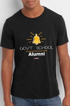 Save Govt. Schools Movement Tee - Styched in India Graphic T-Shirt Black Color