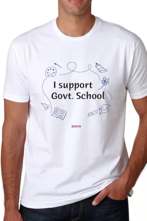 Save Govt. Schools Movement Tee - Styched in India Graphic T-Shirt White Color