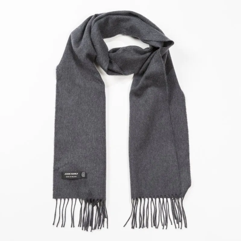 Scarf 100% Fine Merino Wool  106 Solid Charcoal. 106