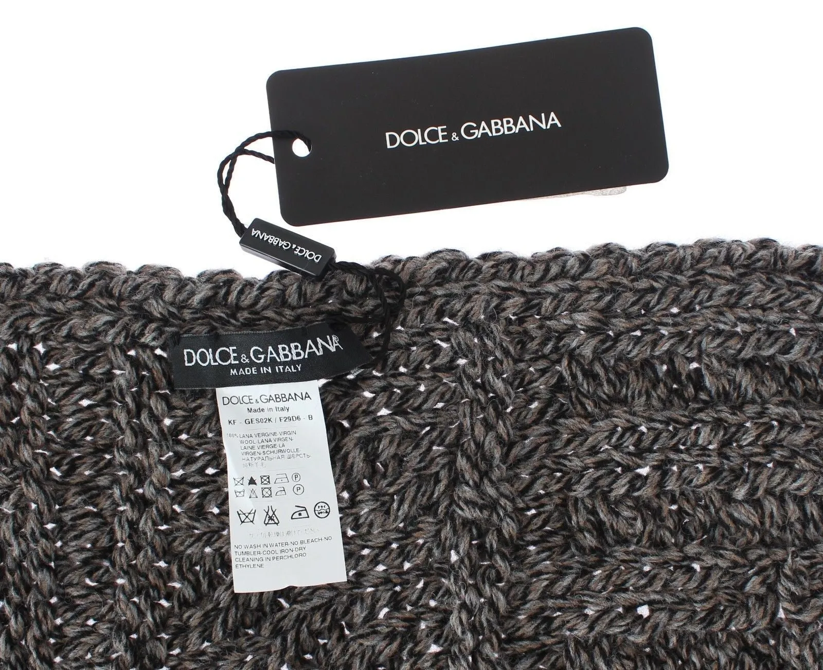 Scarf Men's Gray Knitted Wool Wrap