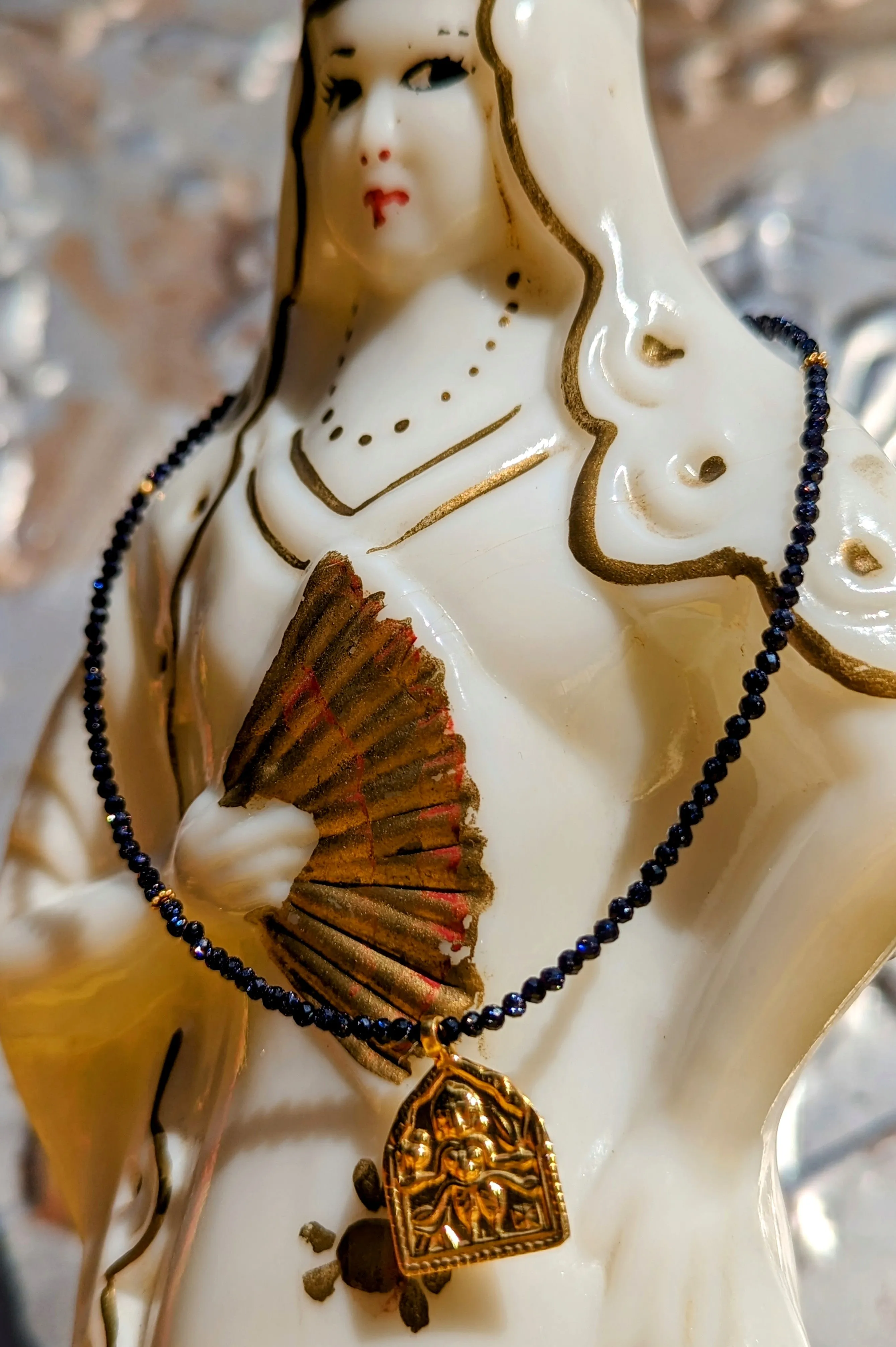 Semi precious necklaces with gold plated pendants