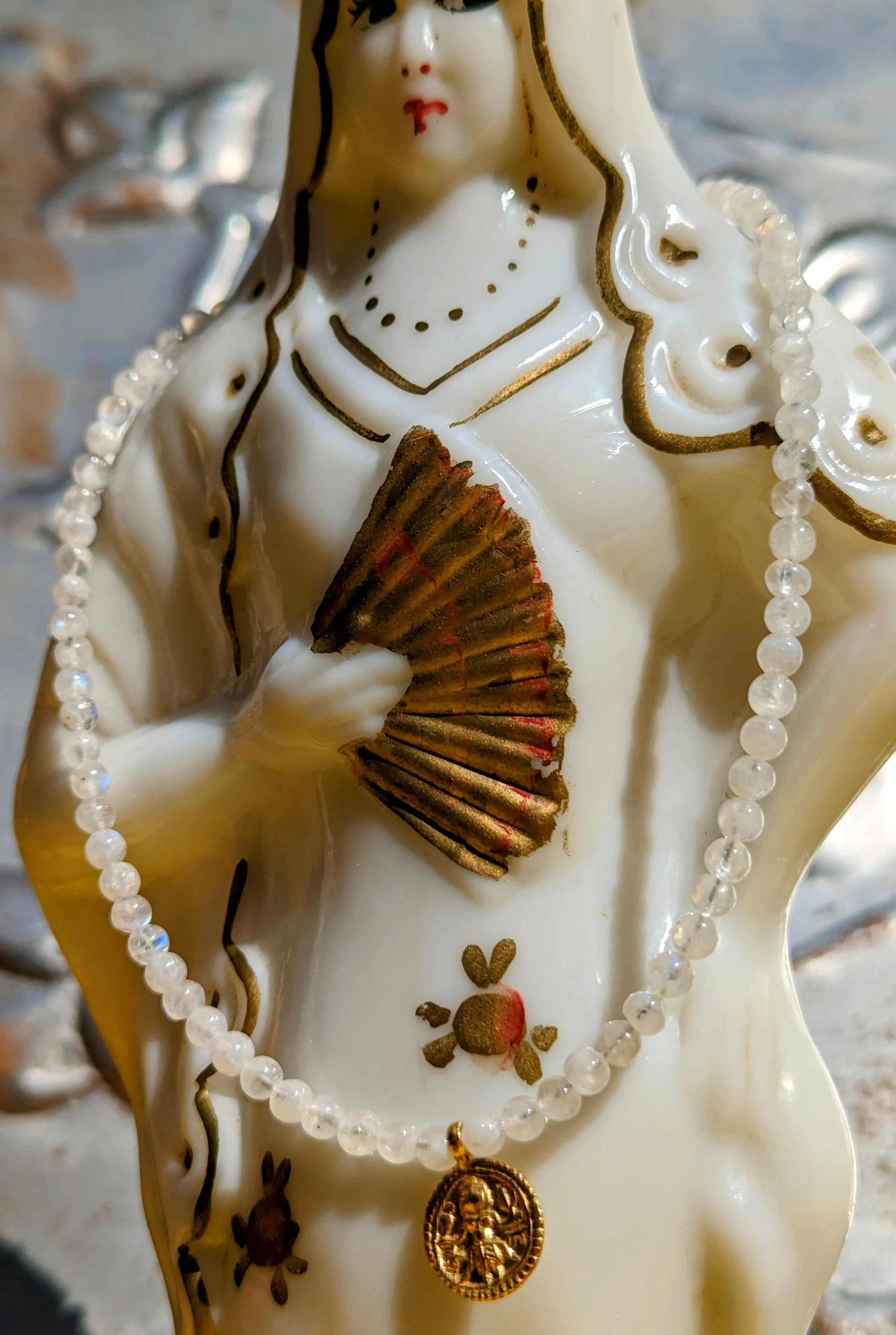 Semi precious necklaces with gold plated pendants