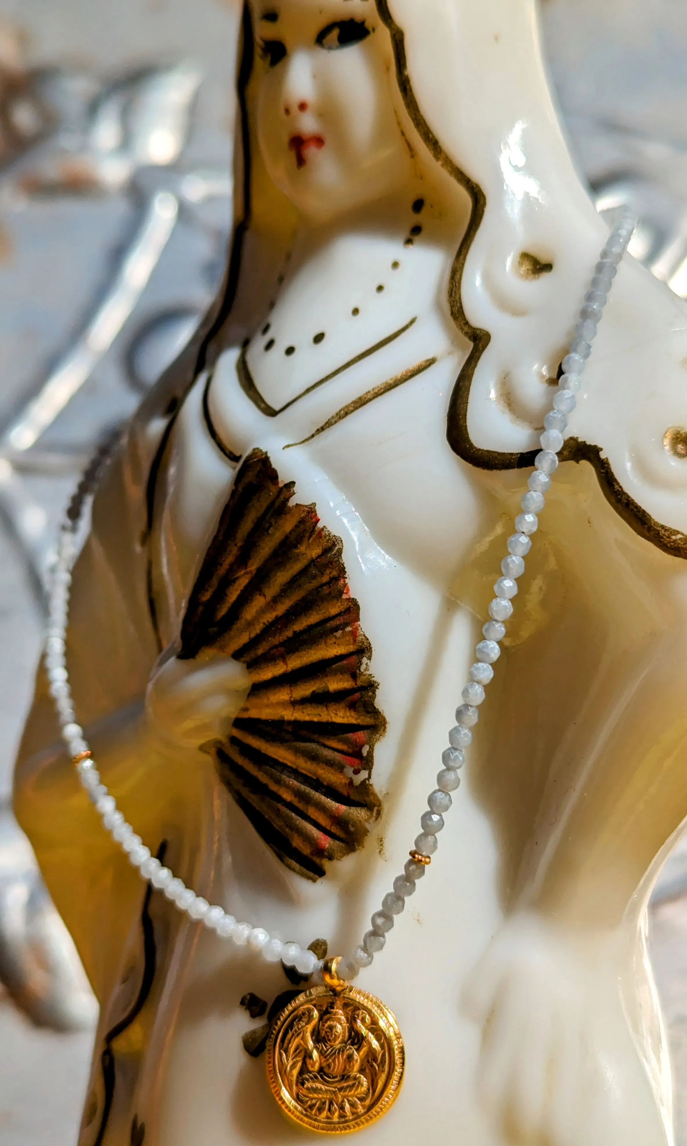 Semi precious necklaces with gold plated pendants