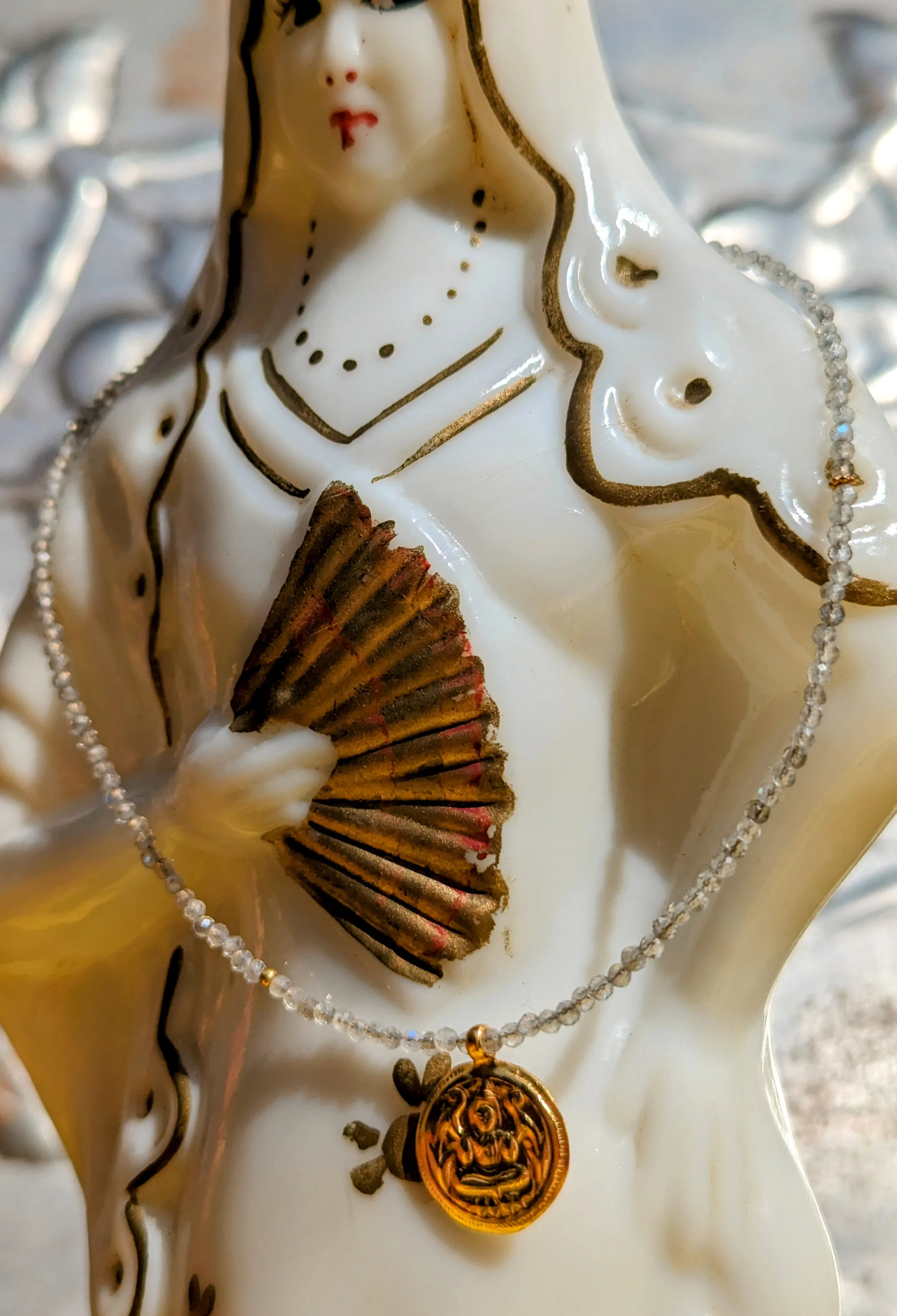 Semi precious necklaces with gold plated pendants