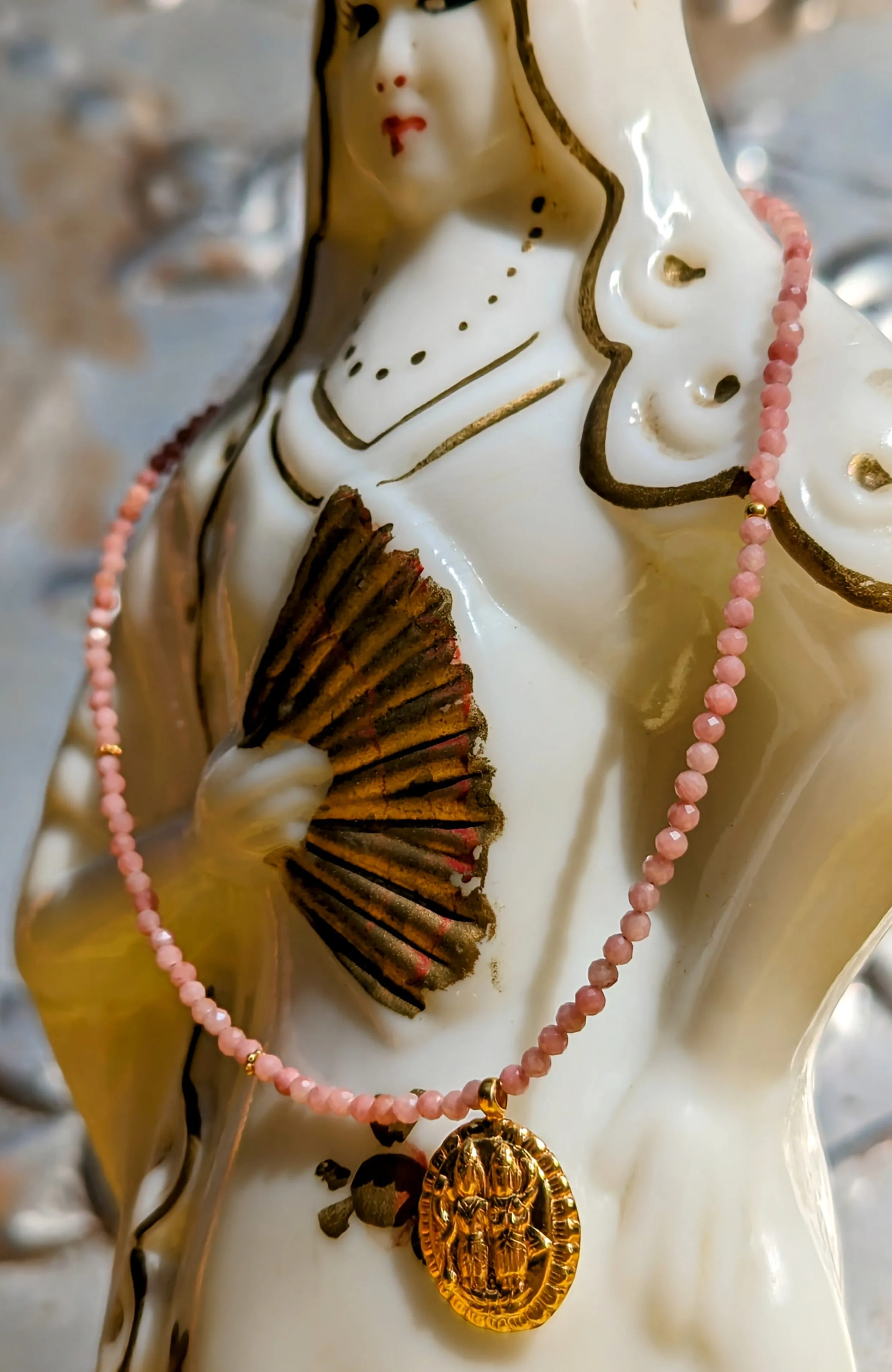 Semi precious necklaces with gold plated pendants