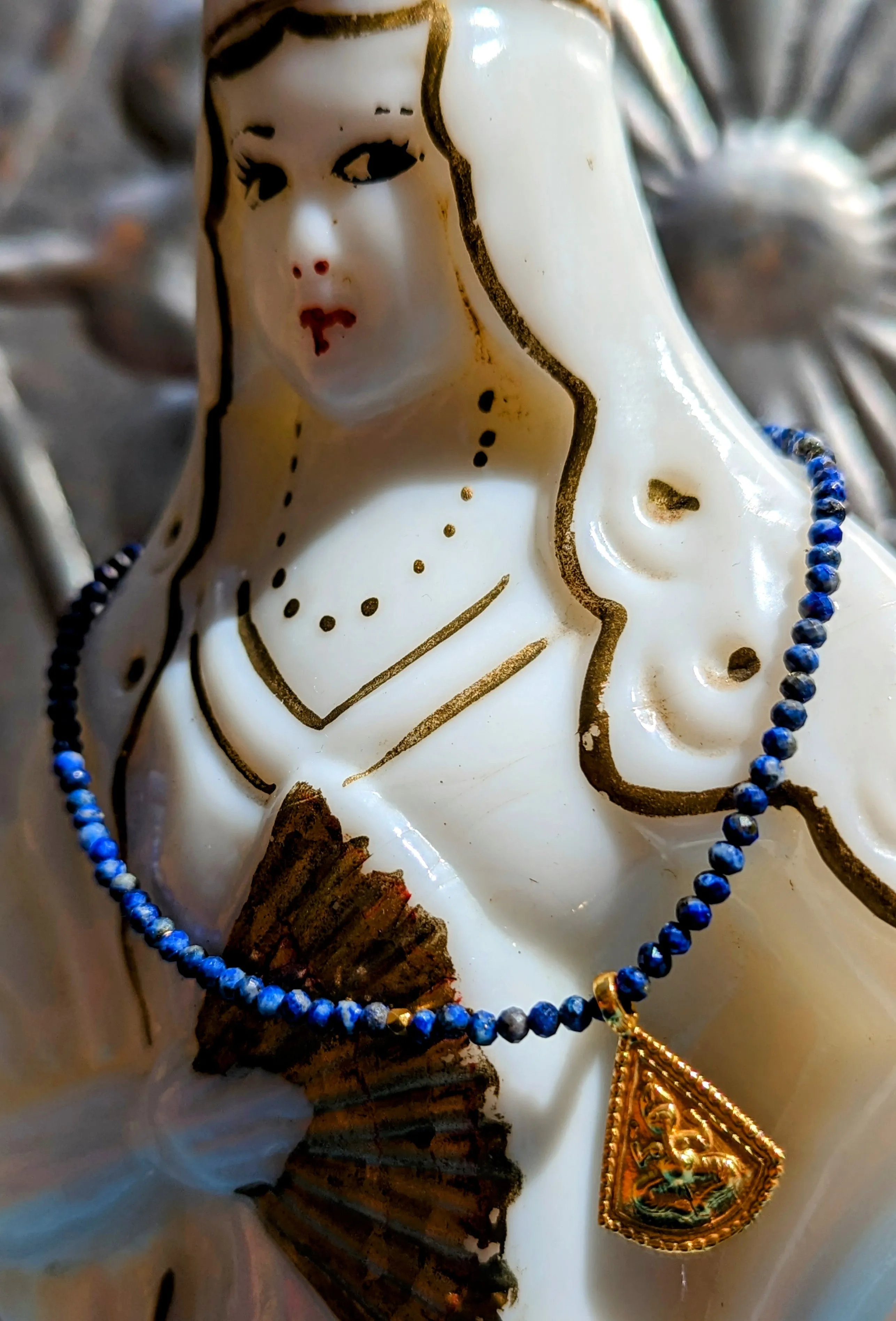 Semi precious necklaces with gold plated pendants