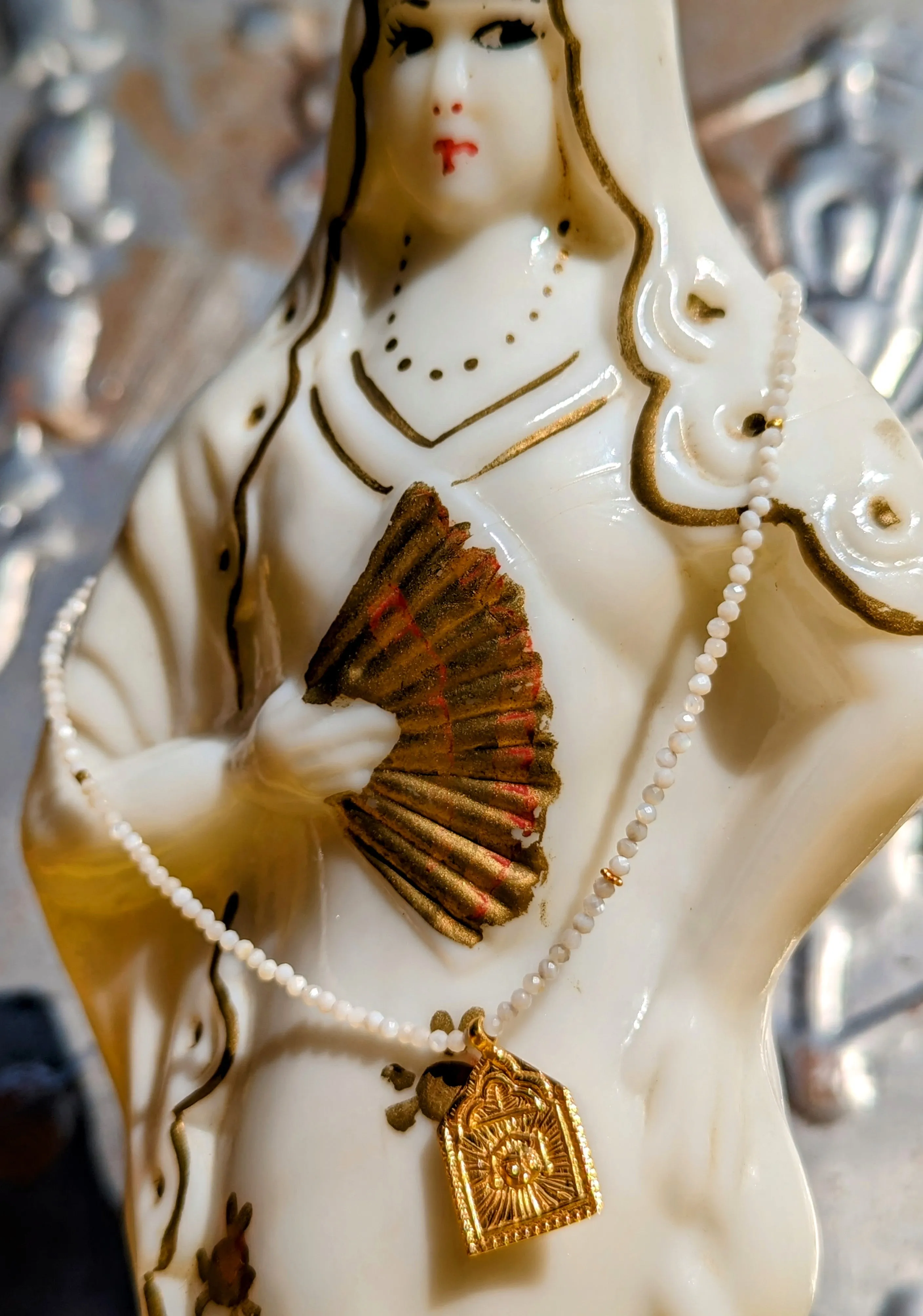 Semi precious necklaces with gold plated pendants