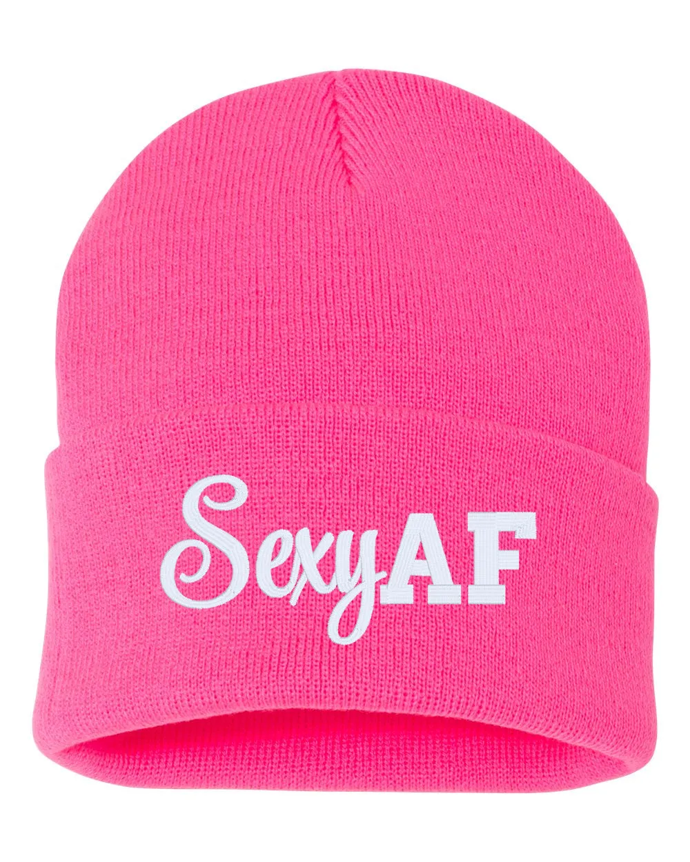 Sexy AF Embroidered Cuffed Beanie Hat