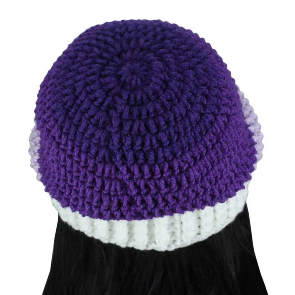 Shades of Purple Crochet Beanie Hat Medium/Large - JMCH49ML