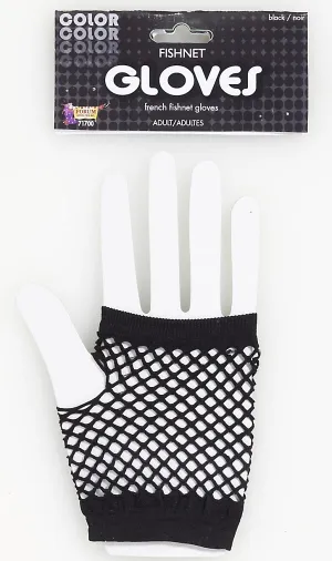 Short Fishnet Fingerless Gloves Black