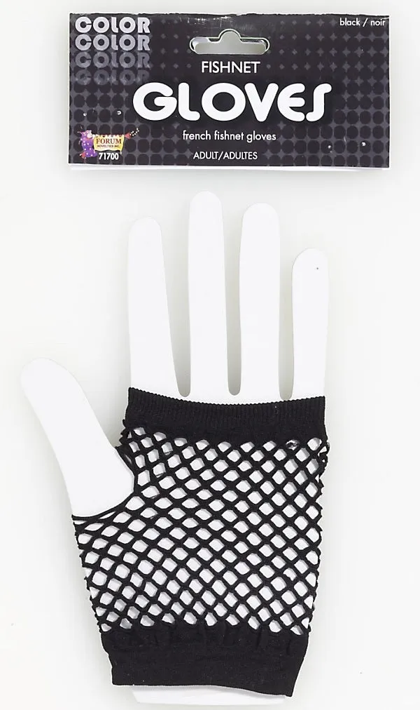 Short Fishnet Fingerless Gloves Black