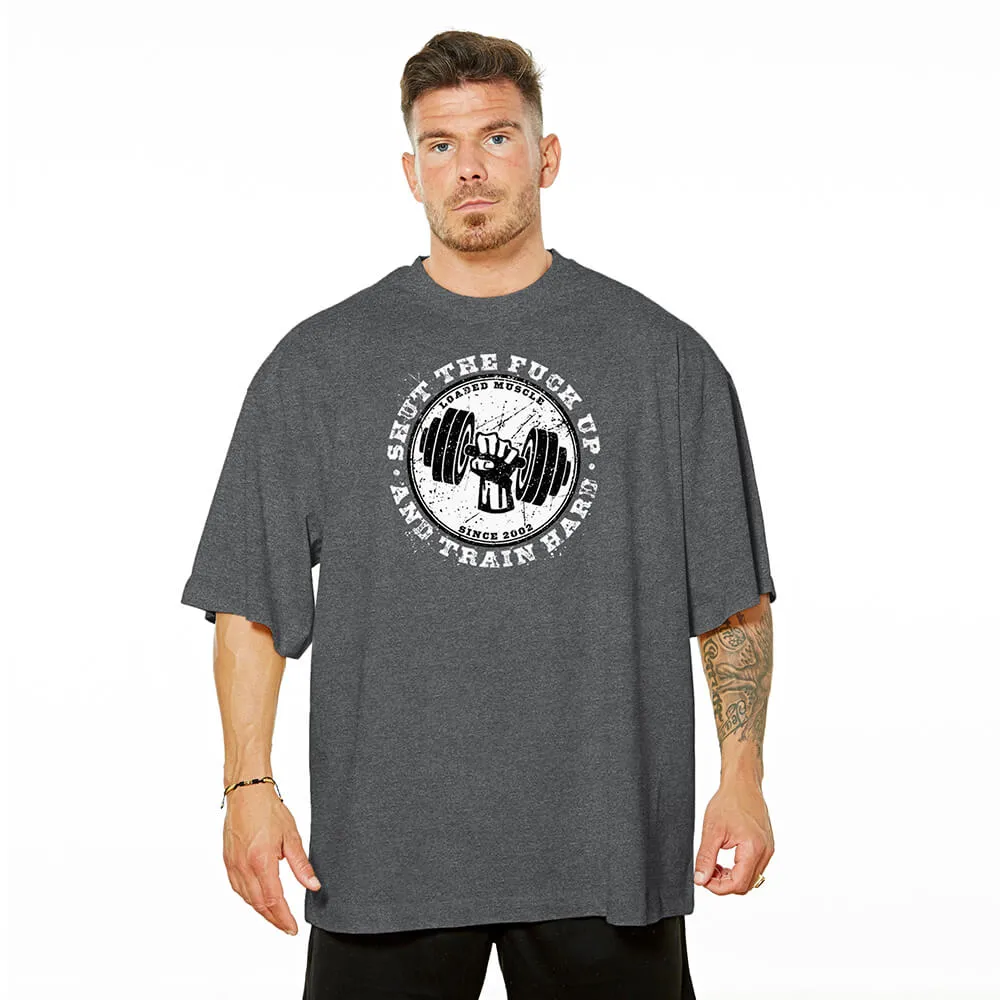 Shut The Fuck Up Oversize Tee - Charcoal