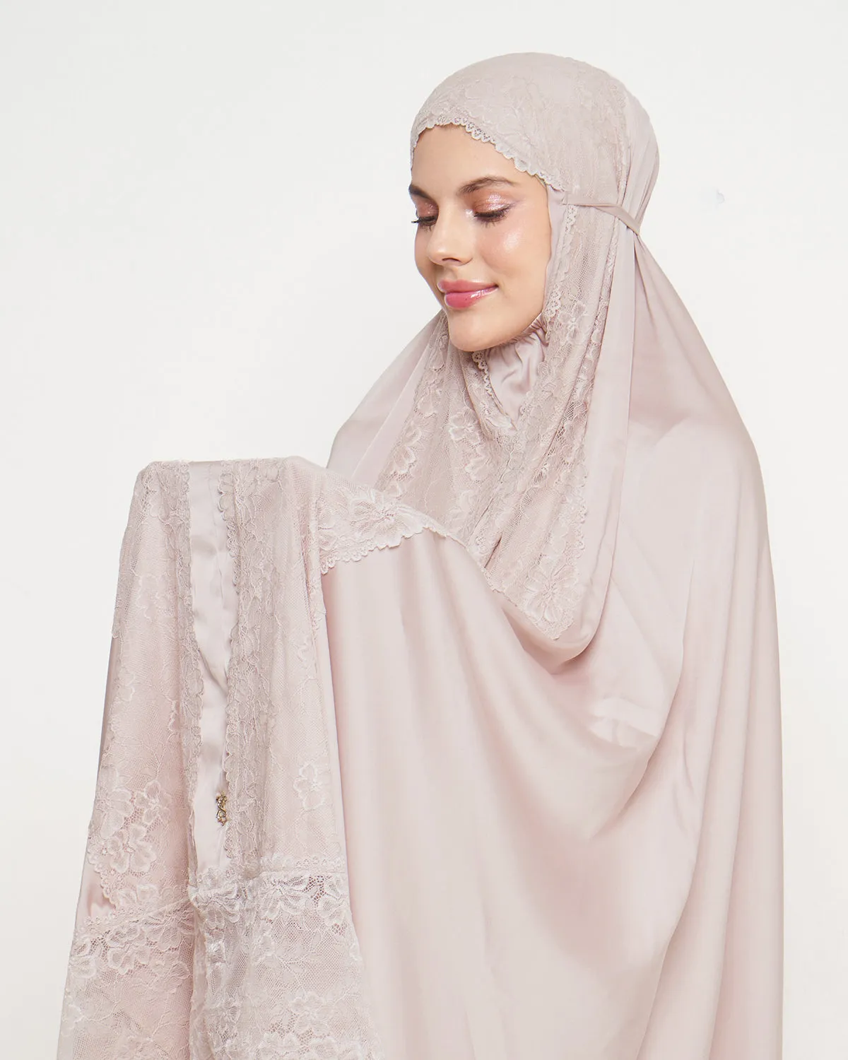 Signature Lace Prayer Set - Dusty Pink